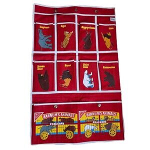 Vintage Nabisco Barnum's Animals Cracker Wall Organizer With Pockets